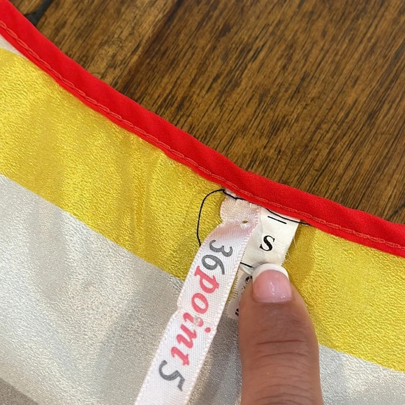 36 Point 5 Stripe Midi Multi color Sleeveless Dress flowy pleated Small (flaws) - Picture 10 of 16